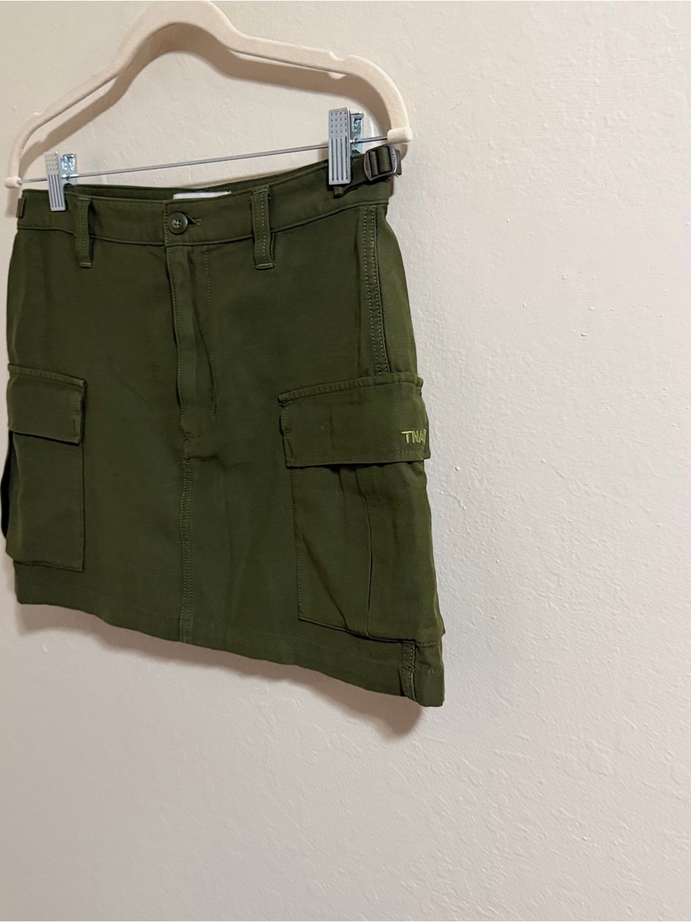 Aritzia Tna Supply Cargo Mini cotton Skirt Olive Green Utility Gorpcore Y2K 8 - Picture 8 of 14